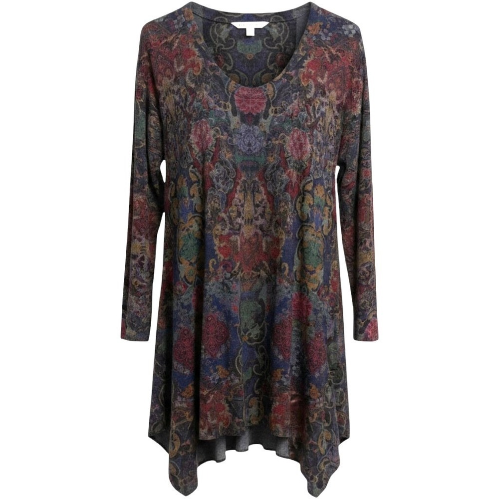 Soft Surroundings Tunic Womens M Multicolor Sharkbite Tapestry Print